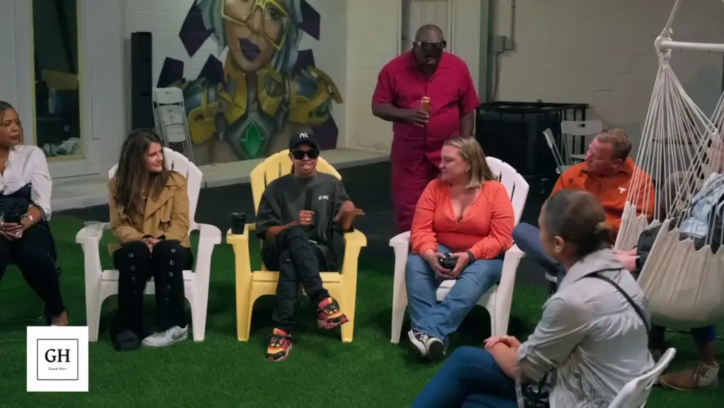 Video: recap of the Good Heir Garden evening event in the yard — a panel talk, guests in hammock chairs and interviews by the mural